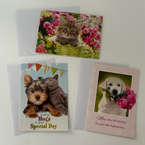 🆓 - Dogs and Cats Themed Birthday Card Set - Free With Purchase - Picture 3 of 9
